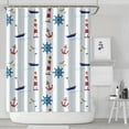 thumbnail image 4 of Waterproof Marine Bathroom Curtain 72x84in, Nautical Print with Anchors and Sailboats, Chun Yafang Polyester Fabric, Comes with 12 Hooks, Perfect for Vacation Home Bathroom, 4 of 5