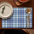 thumbnail image 5 of Blue White and Yellow Checkered Pattern Summer Placemats Table Placemats Set Of 4-Linen Kitchen Washable Placemats Table Mats 11.8"x17.7" Non-Slip Heat Resistant, 5 of 6