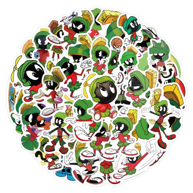 Paquete de pegatinas Marvins Martians Anime, 55 piezas, 5-8 cm