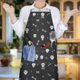 thumbnail image 5 of Halloween White Skulls and Bones Apron-Garden Aprons for Women with Pockets-Cotton Linen Waterproof Kitchen Cooking Gardening Aprons Adjustable for Kitchen,Cooking,BBQ and Salon 33"x27", 5 of 7