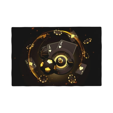 

Placemats Set of 4 Casino Card Soccer Heat Resistant Non - Slip Place mats Waterproof table mat for Kitchen Dining-4片装