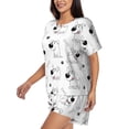 thumbnail image 3 of Womens Pajama Sets With Pocket, white Dog Cute Lounge Sets Short Sleeve Sleepwear PJ Sets for Women, 3 of 6