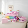 thumbnail image 4 of Erosebridal Pink Unicorn Bed in a Bag, Cartoon Rainbow Bed Set, Princess Reversible Comforter Sets, Lightweight Bedroom Decoration, 7 Pieces, 4 of 6