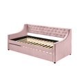 thumbnail image 4 of ACME Lianna Twin Daybed & Trundle for Bedroom, Living Room, Pink Velvet, 4 of 4