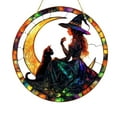 thumbnail image 2 of 2D Halloween Witch & Black Cat Hanging Pendant Decorations, Home Decor, 2D Flat Acrylic, Decorative Light Catcher Window Pendant Gift, Interesting Home Decoration Lighting Pendant, 2 of 6