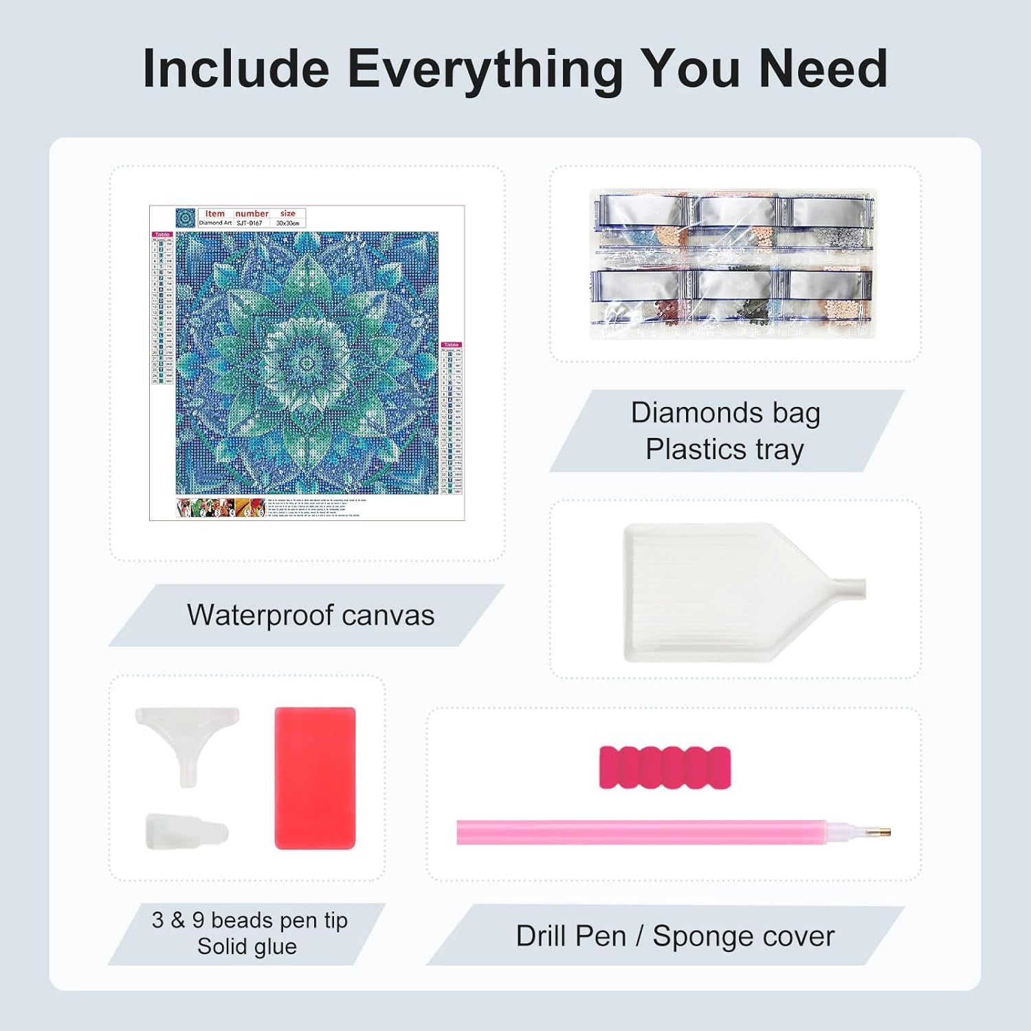 Mandala Diamond Art Kits for Adults, Diamond Painting Kits for Beginners, 5D Round Diamond Dots Gem Craft Art for Home Wall Decor 12x12 inch