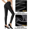 thumbnail image 3 of Leggins SANTINY de piel sintética elásticos de cintura alta para mujer, negros, 3 of 6
