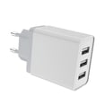 thumbnail image 2 of Carga de dos piezas, cargador de pared USB universal de 3 puertos (5 V 3 A máx.) Adaptador USB universal para Apple iOS, Android, dispositivos portátiles con Windows, etc., 2 of 5