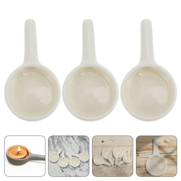 3pcs Creative Candle Holding Trays Candle Containers Tealight Wax Warmer Trays (White)