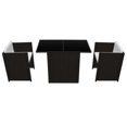 thumbnail image 4 of vidaXL Ensemble Bistro 3 Pcs avec Coussins en Rotin Poly Brun, 4 of 5