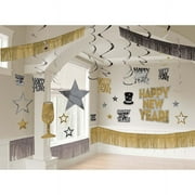 Shindigz New Years's Giant Room Decoration Kit Black/Silver/Gold Party Favors