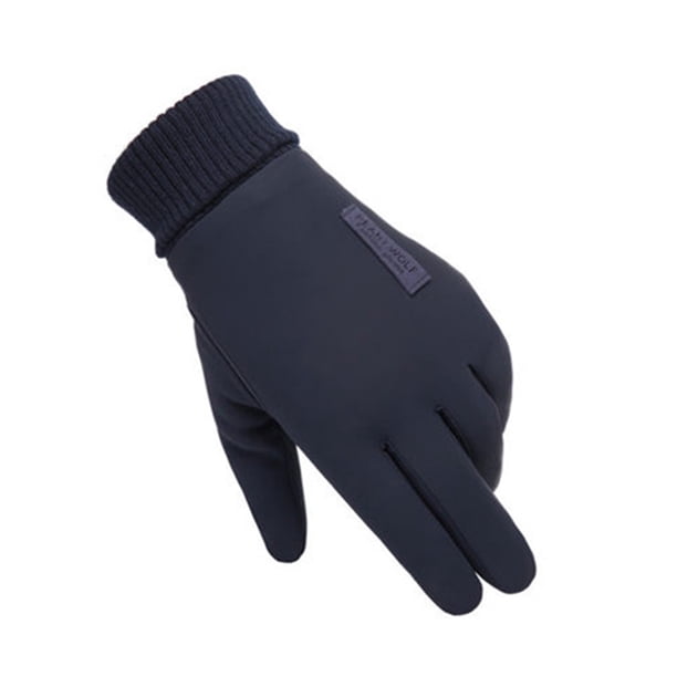 Qarigey Guantes de invierno Calentador de manos universal Color sólido Deporte Ciclismo Senderismo Hombres Guante Accesorio de ropa Cubierta de mano guantes y mitones Azul Qarigey AP013263-02