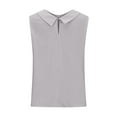 thumbnail image 5 of Hinvhai Womens Summer Sleeveless Shirt Fashion Cotton Linen Collared Blouse Casual Tank Tops Casual Shirts Gray M(M), 5 of 5
