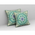 thumbnail image 5 of Jewel Circle Faux Suede Fabric Throw Pillow in Beige and Green 18x18, 5 of 9