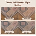 thumbnail image 7 of Design&I 8'x10' Washable Area Rug Distressed Scroll Border Ornate Bordered Symmetry Vintage Boho Panel Playful for King Size Bedroom, Under Bed, Sleek Flatweave Pet Friendly, 7 of 7