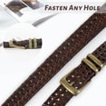 thumbnail image 3 of XIATIAN Men's Braided Leather Belt, Braided Woven Belt for Men Casual Jeans with Solid Strap Single Prong Buckle, 3 of 7