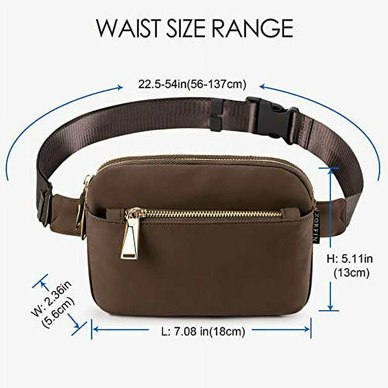 ZORFIN Fanny Packs for Women Men, Fashion Waist Pack Belt Bag with  Adjustable Strap for Outdoors Workout Traveling Casual Running Hiking  Cycling (Coffee) 