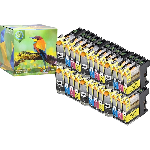 24 Pack Ink Hero Compatible Ink Cartridge Replacement for High Yield Brother LC-103 DCP J152W MFC J245 J285DW J4310DW