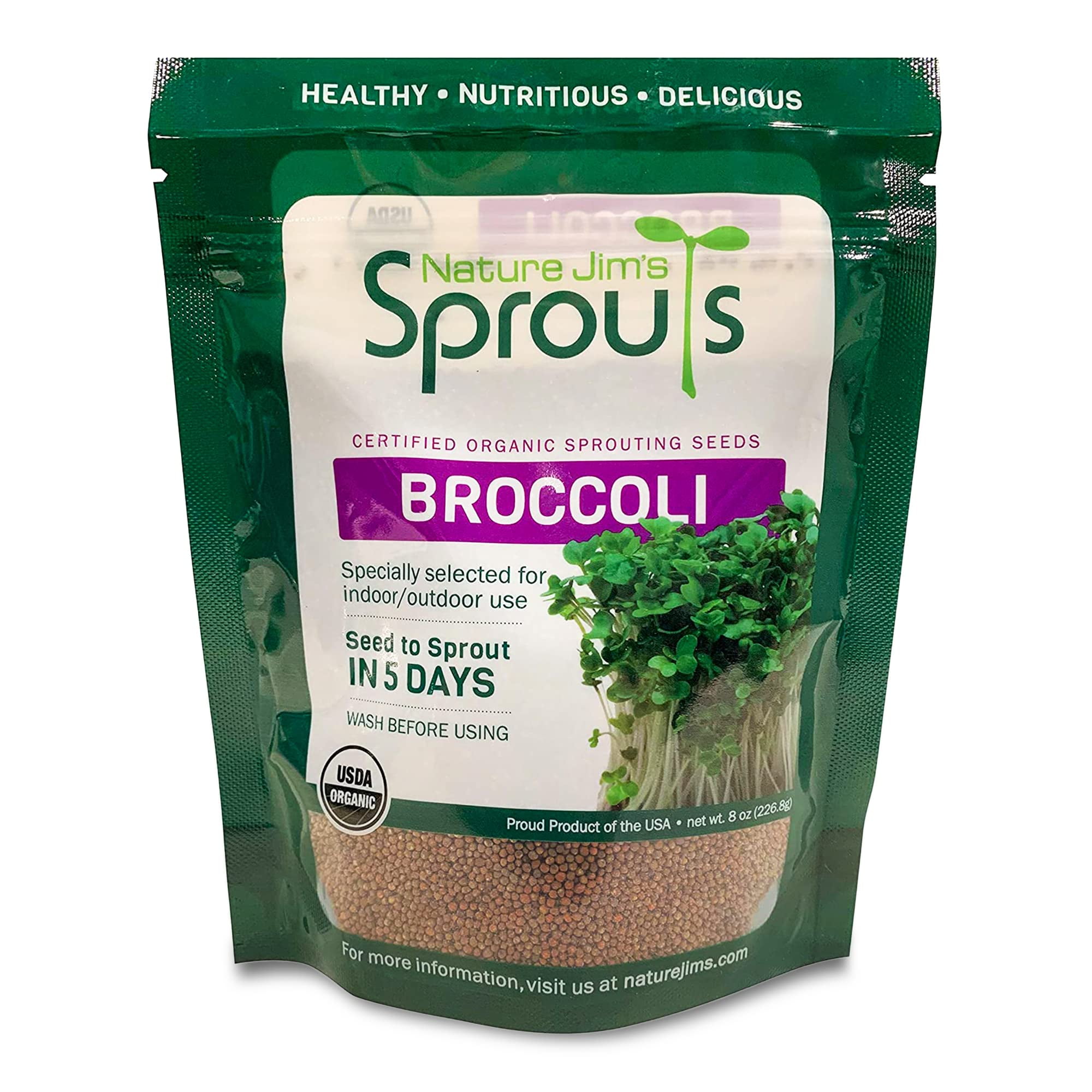 Nature Jims Sprouts Broccoli Sprout Seeds Certified Organic Broccoli Sprouting Seeds for