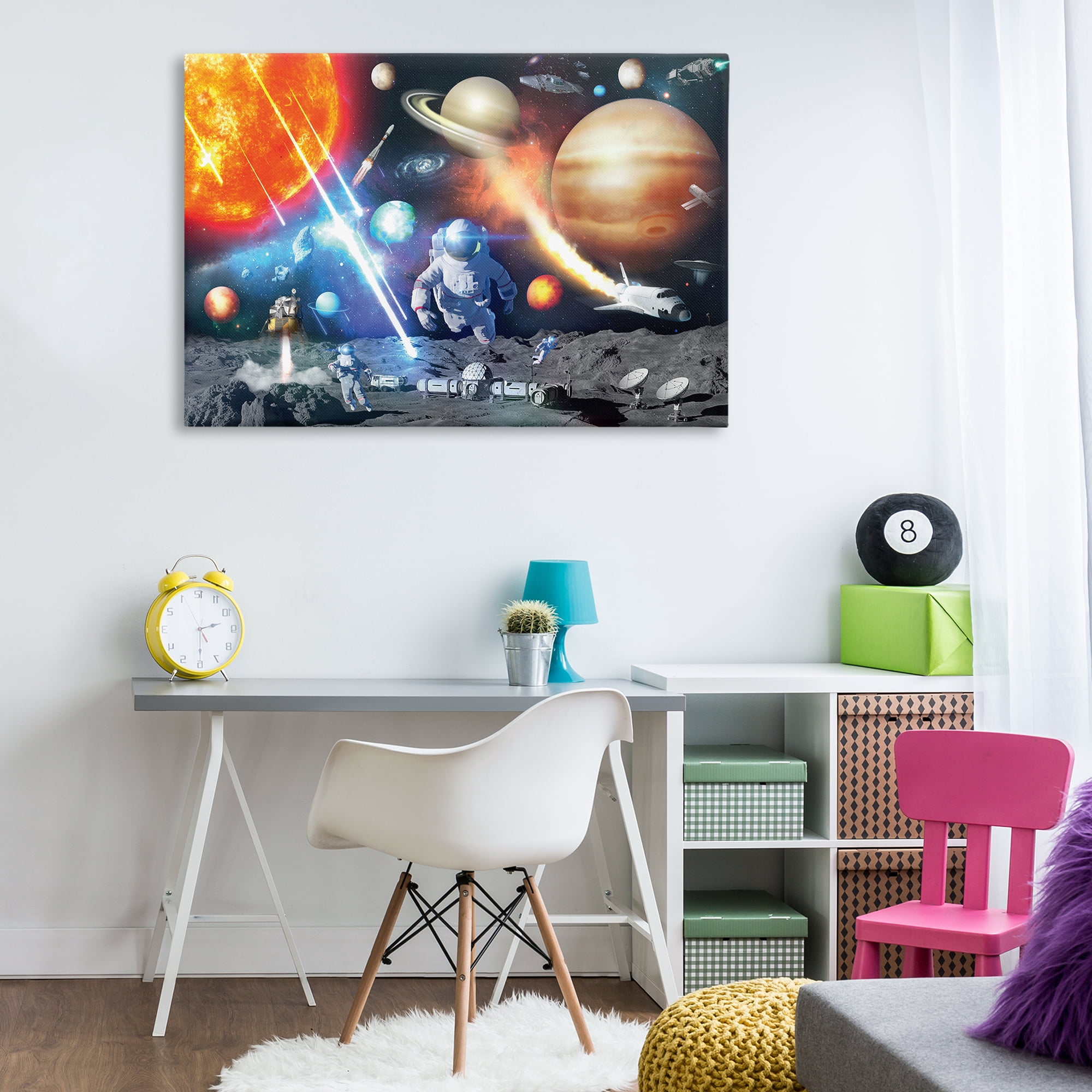 Stupell Industries Space & Astronauts Collage Astrology & Stars Painting Wrapped Canvas Art Print Wall Art, 45 x 30