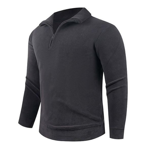 Hoodless Jackets for Men Casual Casual Long Sleeve Half Zipper Coat Lapel Collar Casual Jackets Fleece Coats