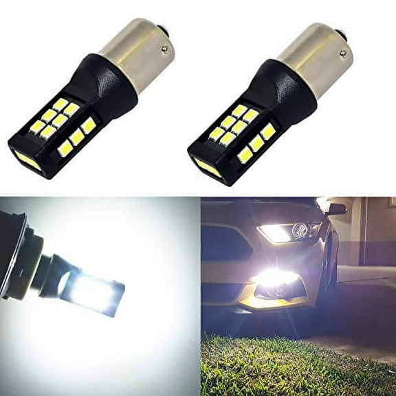 Alla Lighting BA15S 1156 White LED Bulbs Super Bright P21W 7506 1156 LED Bulb High Power 3035 21-SMD 6000K Xenon LED 1156 Bulb for Turn Signal Lights, Back-Up Reverse Lights, DRL, Brake Lights
