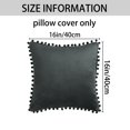 thumbnail image 6 of REGALWOVEN Pack of 2 Velvet Pillow Covers with Pompoms  Decorative Pillow Cases Fringe Cushion Covers Dark Gray 16" x 16", 6 of 6