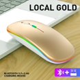 thumbnail image 2 of Ratón inalámbrico Bluetooth Guiheng LED recargable dorado, 2 of 7