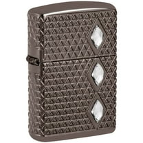 Zippo 46316 Diamond Pattern Design Black Ice Metal Pocket Lighter