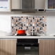 thumbnail image 4 of Patrón de mosaico autoadhesivo Etiqueta de la pared de bricolaje Calcomanías de pared de azulejos de cocina (amarillo-gris), 4 of 7