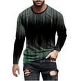 thumbnail image 2 of Blusas y camisas de manga larga con cuello redondo para hombre, blusa informal de manga larga con cuello redondo y estampado., 2 of 5
