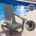 thumbnail image 3 of Tappio Folding Adirondack Chair All Weather HDPE Outdoor Patio Chairs with Detachable Multifunctional Holders and Cup Holders, Fire Pit Chairs for Yard Garden Poolside, Gray, 3 of 7