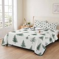 thumbnail image 2 of Quilts Queen Size Bedding Set, Green Christmas Tree Lightweight Quilted Comforter, Winter Seasonal Xmas Pine Trees Soft Reversible Bedspread Coverlet with Pillow Covers for All Season, 90" x 96", 2 of 9