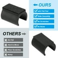 thumbnail image 3 of 8pcs U Chair Leg Caps, 25mm U Shaped Chair Leg Floor Protectors Chair Foot Rectangle Chair Leg Tips Covers with Felt Pads Slide Smoothly for Hardwood Floors, Black, 3 of 6