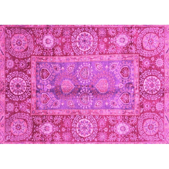 Ahgly Company Indoor Rectangle Oriental Pink Traditional Area Rugs, 2' x 3'