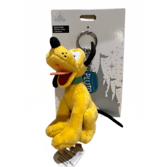 Disney Parks Pluto Plush Keychain With Pet Bowl Charm New With Tag