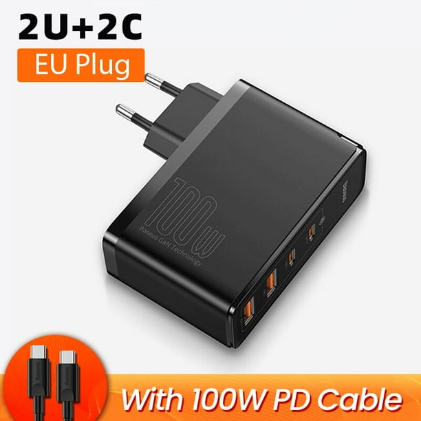 Baseus 100W GaN USB Tipo C Cargador PD QC Carga rápida 4.0 3.0 Tipo-C Carga rápida para iPhone 14 13 12 Xiaomi Macbook Pro Laptop Tan Jianjun unisex