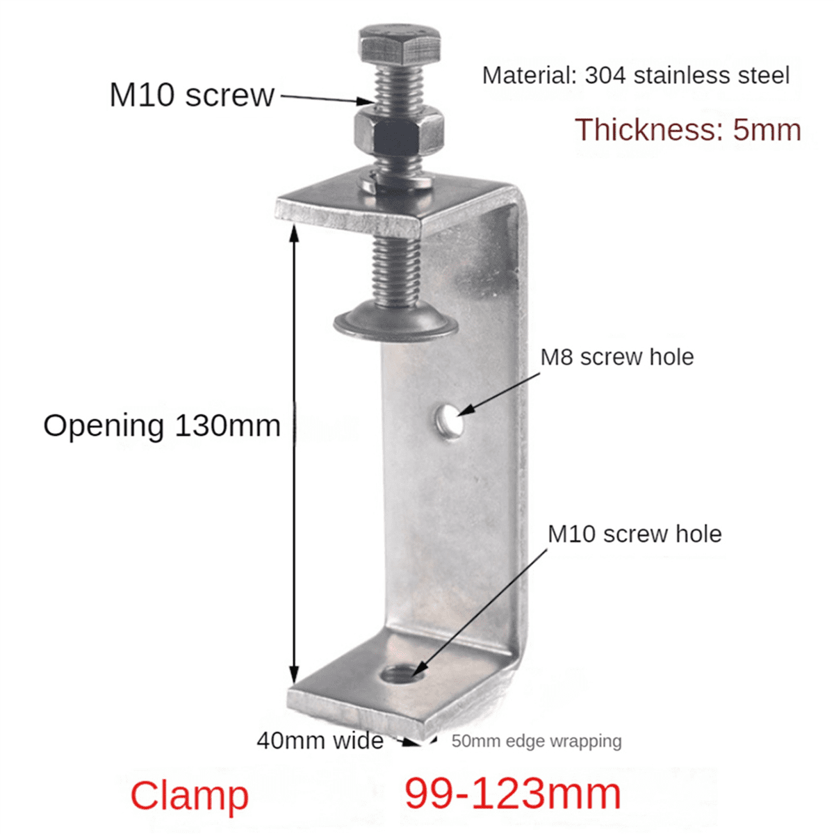 Clamp Heavy Duty Clamp Metal C Clamp Woodworking C-Clamp with Wide Jaw Opening (130MM),4PCS