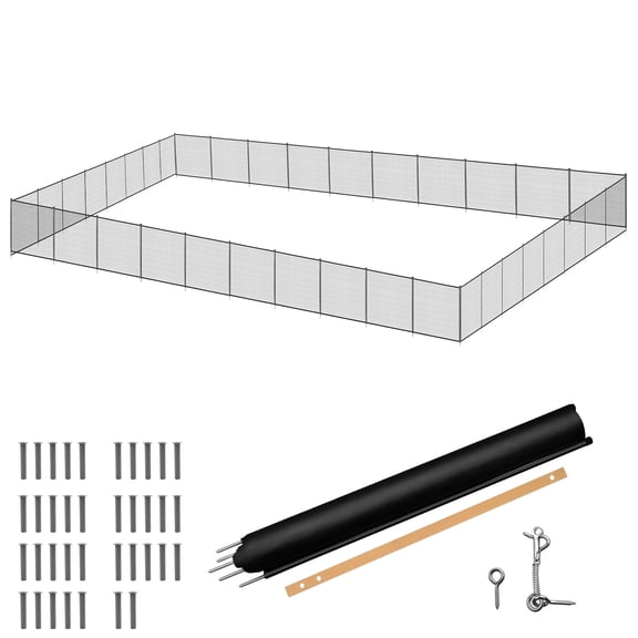 EVGTTI 4Ft x 108Ft Swimming Pool Fence, Black Safety Pool Fence for Inground Pools