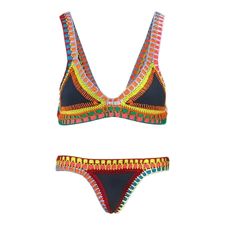 MNCEKFOD High Waisted Bikini Sets for Women Knitted Seashell Triangle Bralette Crochet Triangle Bikini Top and Bottom Low Waist Bathing Suit Summer Vcation Swimwear Blue M