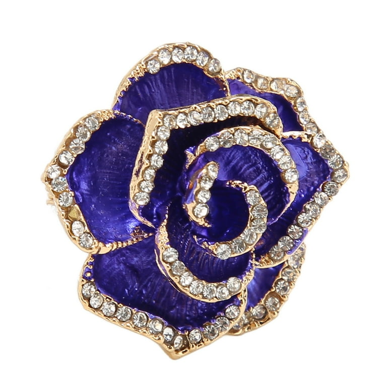 Flower゜・*:.。❁ ZX Elegant Flower Brooch Pin Rhinestone Petal Clothes Accessories