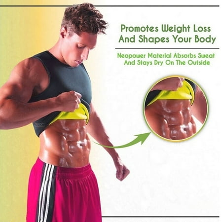 

Men Shaper Shirt Black - Neoprene Power Belt Shapewear Waist Girdle Shirt Vest Slim