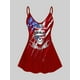 thumbnail image 1 of Top Cami de Talla Extra con Estampado de Bandera Americana Rosegal Camisetas sin mangas de talla grande, 1 of 5