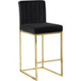 thumbnail image 2 of Meridian Furniture Giselle 26"H Velvet Counter Stool in Black, 2 of 6
