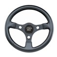 thumbnail image 1 of Grant Steering Wheel 773 Signature Performance Formula GT; 13 Inch Diameter; 3 Spoke; Black Leather Grained Vinyl Grip; Black Anodized Aluminum Spokes; Without Cruise Control Buttons/Holes; 5 Bolt, 1 of 4