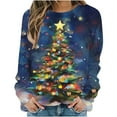 thumbnail image 6 of Yteetum Women's Oversized Christmas Sweatshirts Crewneck Xmas Graphic Pullover Hoodless Sweatshirts Top Womens Casual Christmas Print Loose Long Sleeve Round Neck Sweatshirt Fall Clothes Clothes, 6 of 8