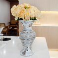 thumbnail image 4 of Large Ceramic Vase Inlaid with Rhinestones,Vintage Silver Flower Vase for Home Decor, Decorative Flower Vase for Living Room,Bedroom,Table Centerpiece,Kitchen,Luxury Flower Vase Gift,30cm, 4 of 5