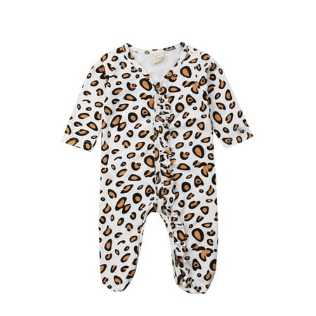 

Pudcoco Newborn Baby Boy Girl Leopard Cotton Romper Bodysuit Clothes Set