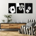 thumbnail image 3 of Black and White Poker Dice Canvas Wall Art Lucky You Poster Prints Trendy Funky Preppy Y2K 8 Ball Pictures Artwork Aesthetic Painting for Game Room Apartment Dorm Decor Unframed, 3 of 6