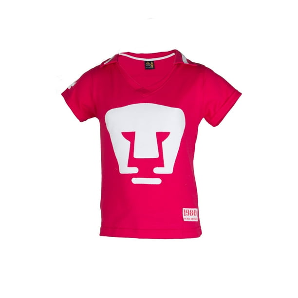 OLD SCHOOL SPORTS Pumas UNAM Retro 1980 manga corta Fucsia/Blancoo Infantil OLD SCHOOL SPORTS Pumas de la UNAM Retro 1980 fucsia/blanco manga corta algodón